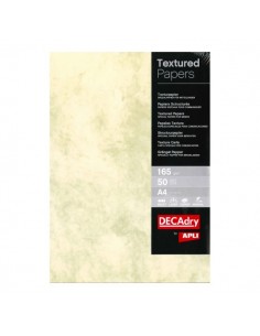 Apli Pack de 50 Hojas de Papel Textura Marmol - Ideal para Impresiones Especiales - Compatible con Impresoras Inkjet-Laser y