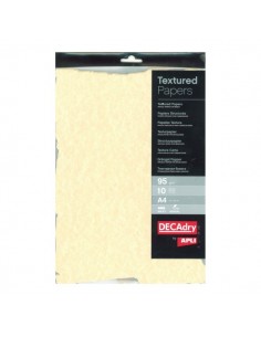 Apli Pack de 10 Hojas de Papel Pergamino Precortado Champan A4 - 95gr - Diseño en Ambos Lados - Compatible con Impresoras