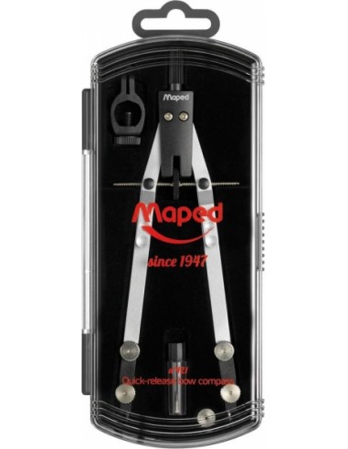 Maped Compas con Bigotera Rapida - Incluye Adaptador y Estuche de Minas