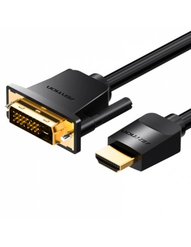 Vention Conversor DVI Macho a HDMI Macho - 2m - Color Negro