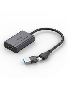 Vention Adaptador USB Tipo-C Macho a USB Macho HDMI Hembra - Color Gris