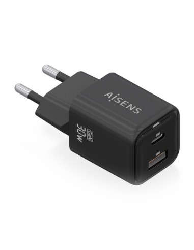 Aisens Cargador Gan USB-C 30W - Alta Eficiencia Energetica - Tecnologia AI para Carga Rapida - Multiples Protecciones de
