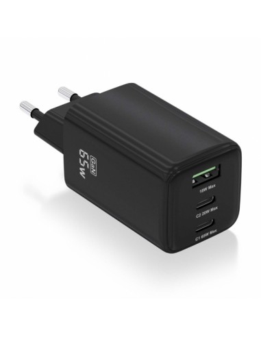 Aisens Cargador Gan USB-C 65W - Alta Eficiencia Energetica - Tecnologia AI para Carga Rapida - Multiples Protecciones de