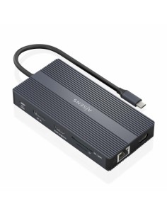 Aisens Conversor USB-C 12 en 1 - Carcasa de Aluminio - Ligero y Portatil - Conexion a 3 Pantallas - Power Delivery 100W -