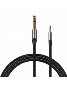 Vention Cable Estereo Jack 3.5 Macho a Jack 6.3 Macho - 0.5m - Color Gris