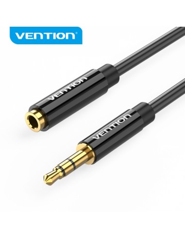 Vention Cable Extension Estereo Jack 3.5 Macho a Jack 3.5 Hembra - 0.5m - Color Negro