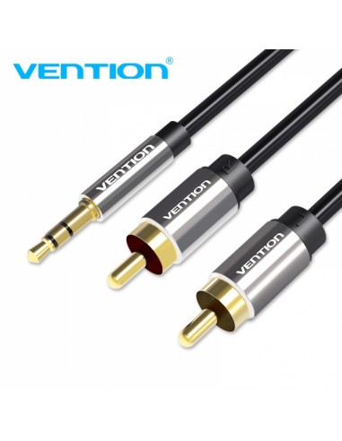 Vention Cable Estereo Jack 3.5 Macho a 2x RCA Macho - 2m - Color Negro