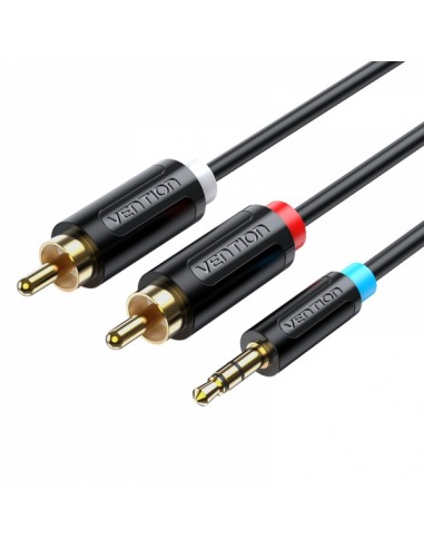 Vention Cable Estereo Jack 3.5 Macho a 2x RCA Macho - 1.5m - Color Negro