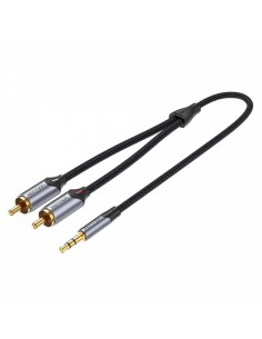 Vention Cable Estereo Jack 3.5 Macho a 2x RCA Macho - 2m - Color Gris