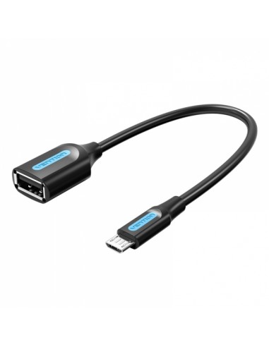 Vention Cable OTG USB 2.0 Micro-B Macho a USB A Hembra - 0.15m - Color Negro