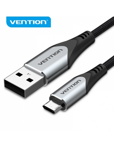 Vention Cable USB 2.0 Macho a MicroUSB Macho - 0.5m - 3A 480Mbps - Color Negro