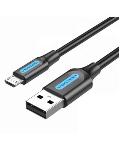 Vention Cable USB 2.0 Macho a MicroUSB Macho - 0.5m - 3A 60W 480Mbps - Color Negro