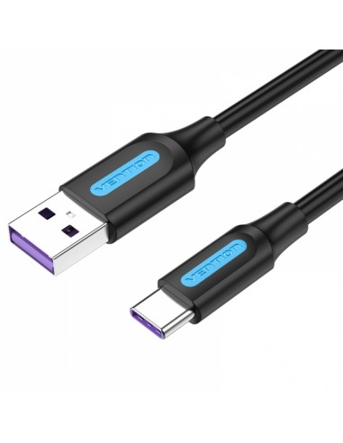 Vention Cable USB 2.0 Macho a USB-C Macho - 2m - 5A 100W 480Mbps - Color Negro