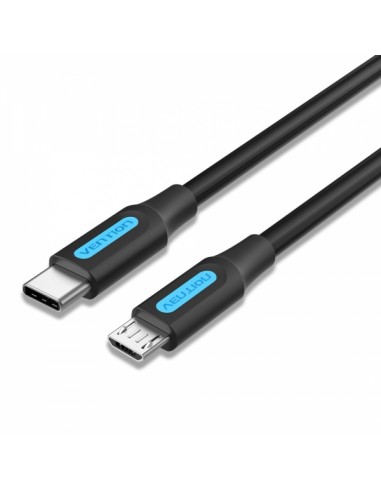 Vention Cable USB-C Macho a MicroUSB Macho - 2A 10W 480Mbps 2m - Color Negro