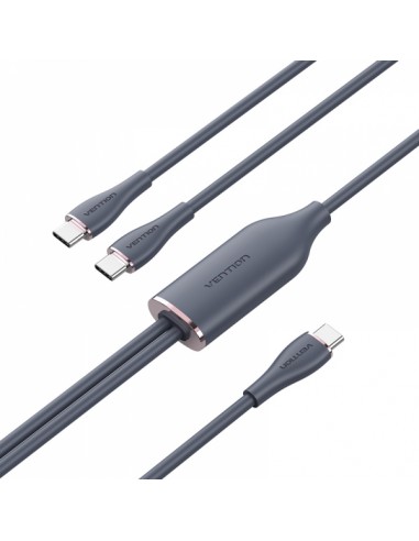 Vention Cable USB-C Macho a 2xUSB-C Macho - 1.5m - Color Rosa