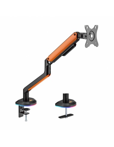 Aisens Soporte de Mesa RGB Gaming para Monitor TV - Giratorio e Inclinable - Iluminacion RGB - Acero y Aluminio - Compatible