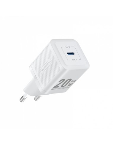 Vention Cargador de Pared GaN USB-C 20W - Carga rapida EU - Color Blanco
