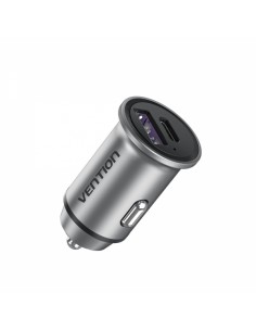 Vention Cargador de Coche 30W 2xUSB (A C) QC4.0 5A - Diseño Mini - Aluminio Gris