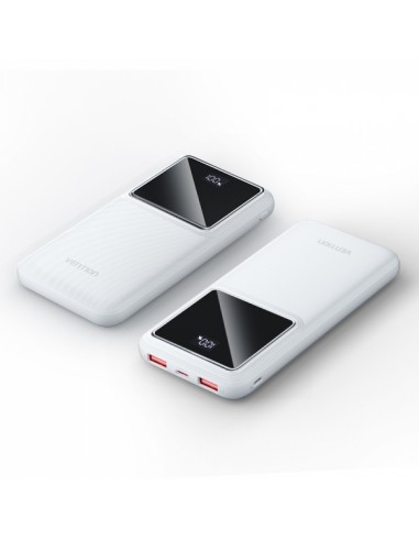 Vention Bateria Powerbank 10000mAh 22.5W USB (C A A) con Pantalla LED - Color Blanco
