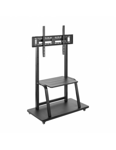 Aisens Eco Soporte de Suelo con Ruedas y Bandeja para DVD - Acero de Alta Resistencia - Pintura Electrostatica - Ruedas con