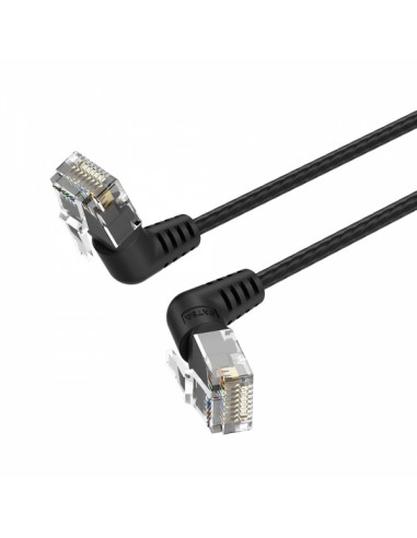Vention Cable de Red UTP RJ45 Slim Cat.6A Cabeza Rotatoria 360-Angulo Recto - 1m - Color Blanco