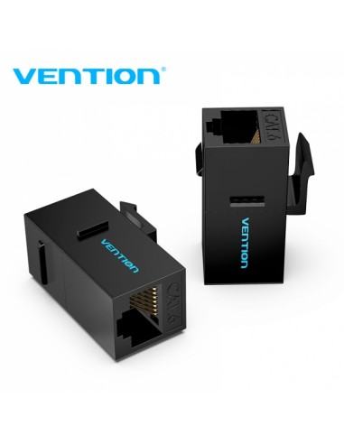 Vention Pack de 5 Adaptadores Conector UTP RJ45 Hembra a Hembra Cat6 - Color Negro