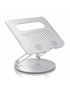 Aisens Soporte Sobremesa XL Giratorio y Ajustable para Portatil O Tablet - Aleacion de Aluminio - Rotacion 360° - Plegable y