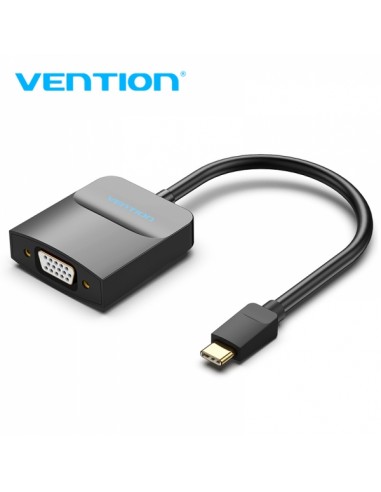 Vention Adaptador USB-C Macho a VGA Hembra - Color Negro