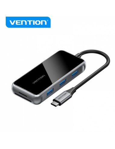 Vention Docking Station 7 en 1 USB-C a HDMI 3xUSB3.0 Lector SD MicroSD PD100W - 0.15m - Color Gris