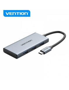 Vention Docking Station 6 en 1 USB-C a HDMI 4K 3xUSB 3.0 Lector SD MicroSD - 0.15m - Color Gris