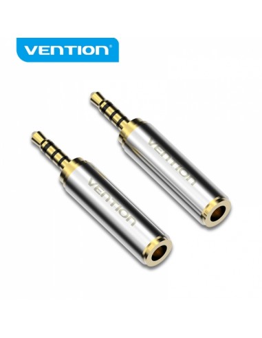 Vention Adaptador Jack 2.5 Macho a Jack 3.5 Hembra - Color Plata