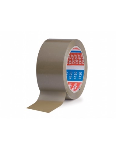 Tesa 4120 Precinto de Embalar Standard 50mm x 66 Metros - Fabricado en PVC - Adhesivo de Caucho Natural - Color Marron