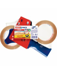 Tesa Pack de Precintadora-2 Rollos de Precinto Transparente 50mm x 66 Metros