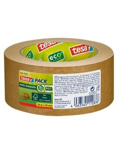Tesa Tesapack Paper Standard Cinta Adhesiva de Papel 50mmx50m - Hecho con 56-de Materiales Biodegradables - Papel Procedente
