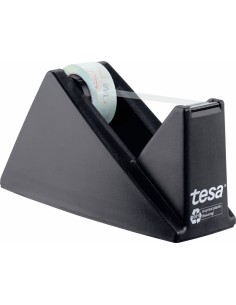 Tesa Tesafilm Eco & Crystal Easy Cut Portarrollos de Sobremesa-Cinta Adhesiva Fabricada con 90-de Botellas PET Recicladas