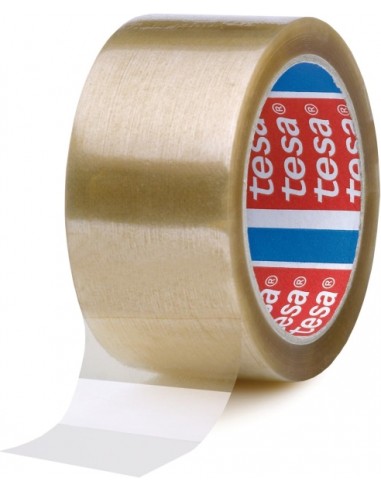 Tesa 4089 Precinto de Embalar 50mm x 132 Metros - Fabricado en Polipropileno - Adhesivo de Caucho Natural - Transparente