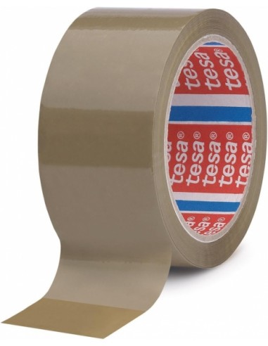 Tesa 4089 Precinto de Embalar 50mm x 132 Metros - Fabricado en Polipropileno - Adhesivo de Caucho Natural - Color Marron