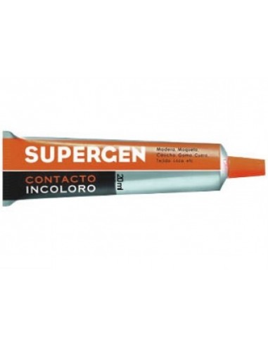 Supergen Contacto Pegamento Incoloro 20ml - Secado Rapido - No Contiene Tolueno - Resistencia al Envejecimiento y a los Rayos