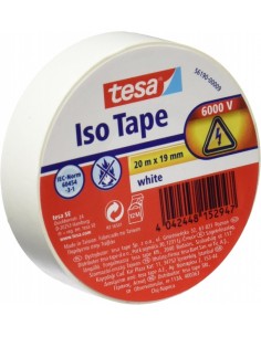 Tesa Cinta Aislante 19mm x 20m - Fabricada en PVC - Para Reparar-Aislar y Agrupar todo tipo de Cables Electricos - Color