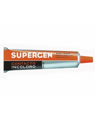 Supergen Contacto Pegamento Incoloro 40ml - Secado Rapido - No Contiene Tolueno - Resistencia al Envejecimiento y a los Rayos