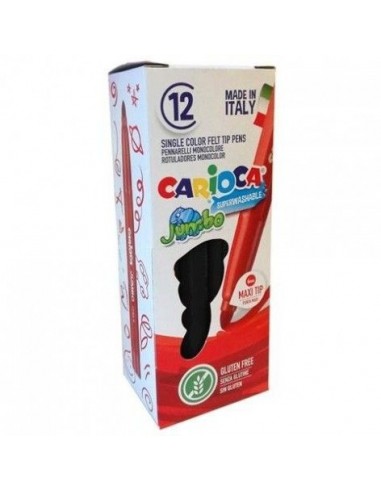 Carioca Rotulador Jumbo Monocolor - Cuerpo Octogonal Maxi - Tinta Superlavable - Punta Maxi 6mm Bloqueada - Tapa Ventilada -