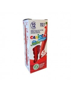 Carioca Jumbo Rotulador - Cuerpo Octogonal Maxi - Tinta Superlavable - Punta Maxi 6mm Bloqueada - Tapa Ventilada - Color Rojo