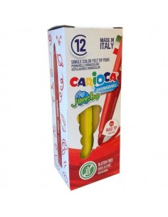 Carioca Jumbo Rotulador - Cuerpo Octogonal Maxi - Tinta Superlavable - Punta Maxi 6mm Bloqueada - Tapa Ventilada - Color