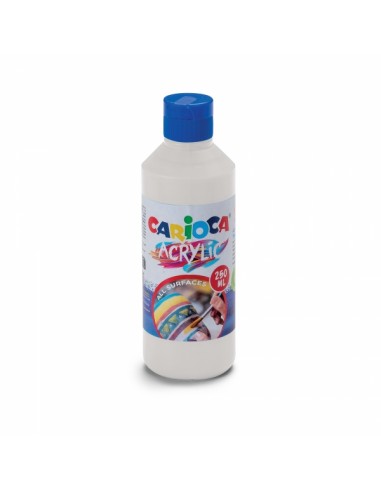 Carioca Botella de 250ml de Tempera Acrilica - Colores Brillantes y Resistentes a la Luz - Efecto Tridimensional - Apto para