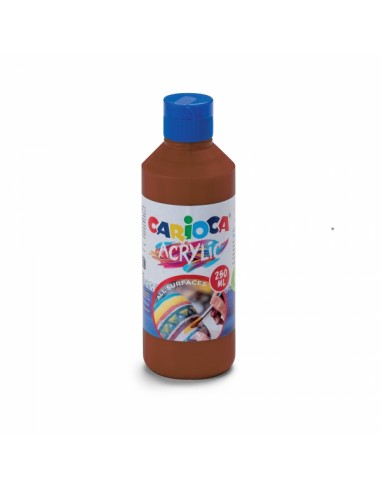Carioca Botella de 250ml de Tempera Acrilica - Colores Brillantes - Resistente a la Luz - Efecto Tridimensional - Apto para