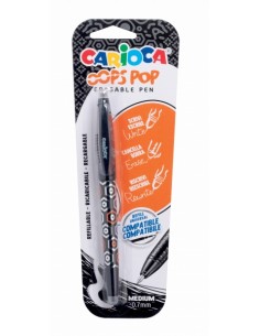 Carioca Oops Boligrafo Borrable - Tinta Termo Sensible - Empuñadura Texturizada - Punta de 0.7mm - Doble Goma - Recambios