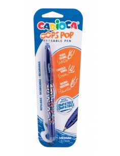 Carioca Oops Pop Boligrafo Borrable - Termo Sensible - Empuñadura Texturizada - Punta de 0.7mm - Doble Goma - Recambios