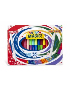 Carioca Magic Markers Pack de 20 Rotuladores Magicos - Tinta Magica Cambia de Color - Incluye Rotulador Magink para Cambiar o
