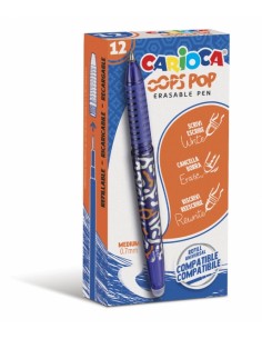 Carioca Oops Boligrafos Borrables - Termo Sensible - Empuñadura Texturizada - Punta de Ø 0.7mm - Doble Goma - Recambios
