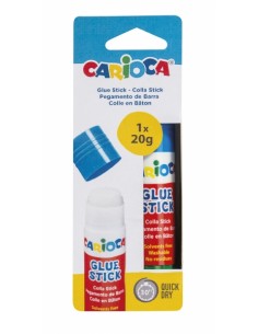 Carioca Pegamento de Barra 20gr - Ideal para Casa-Colegio y Oficina - Pega Papel-Fotos-Tejidos y mas - sin Disolventes -